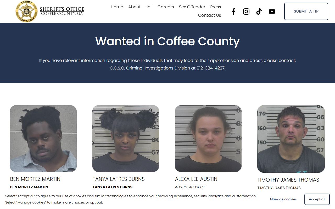 Coffee County jail mugshots active warrants photo gallery distinction